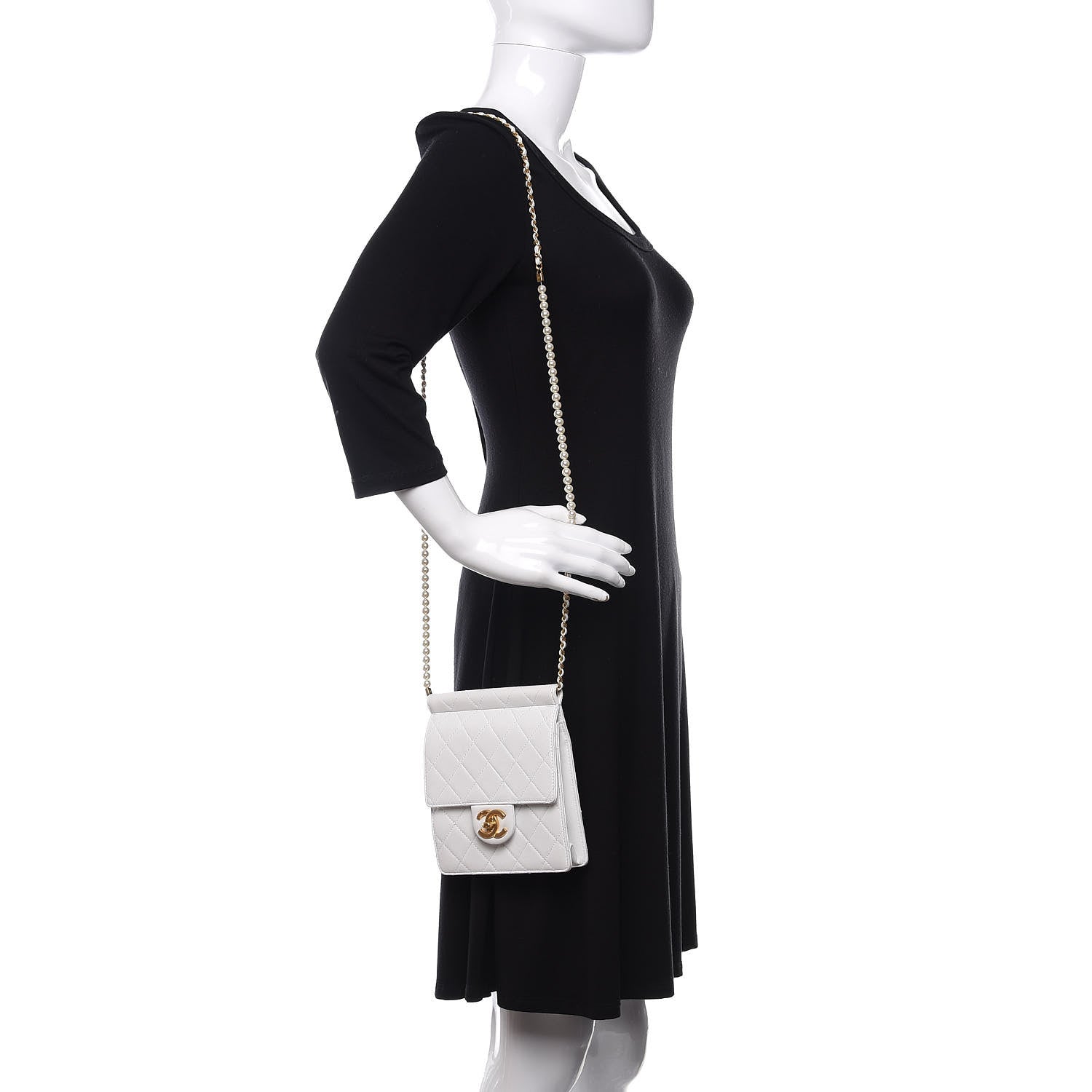 Chanel Lambskin Quilted Chic Pearls Flap White 2 of 11