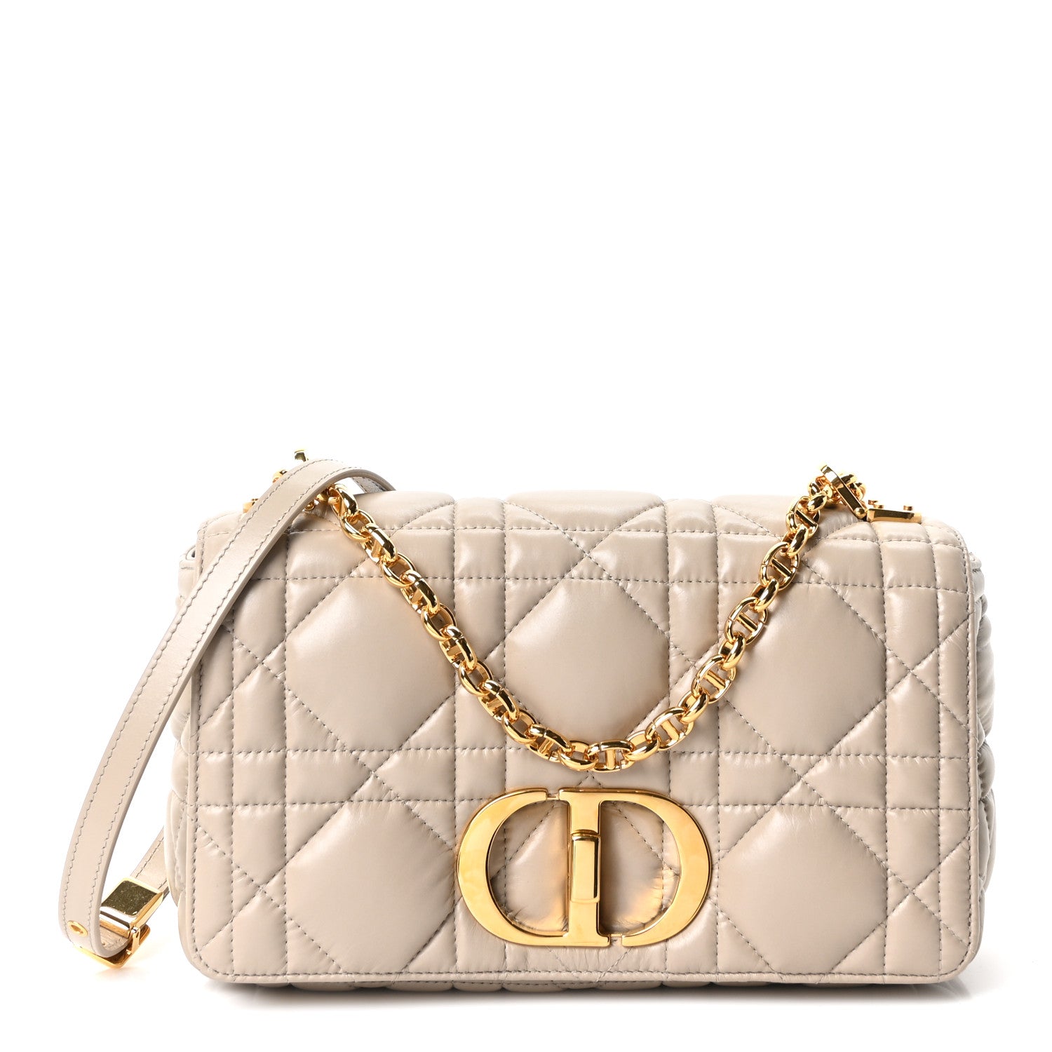 Christian Dior Calfskin Macrocannage Medium Caro Bag Sand 1 of 11