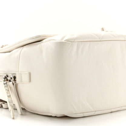 Chanel Aged Calfskin Quilted Small Express Bowling Bag White 9 of 11