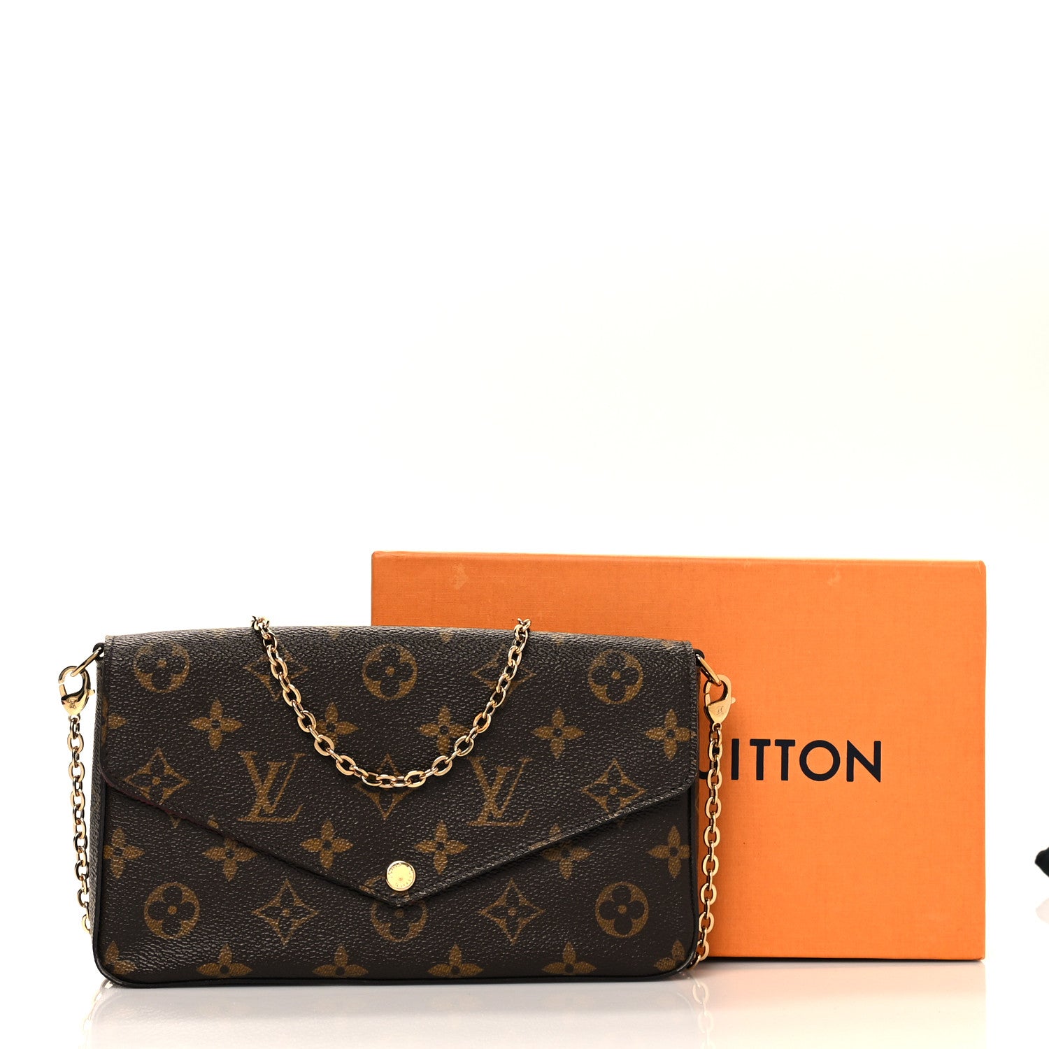Louis Vuitton Monogram Pochette Felicie Chain Wallet Fuchsia 14 of 14