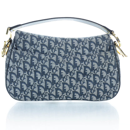 Christian Dior Monogram Double Saddle Bag Navy Blue 3 of 11