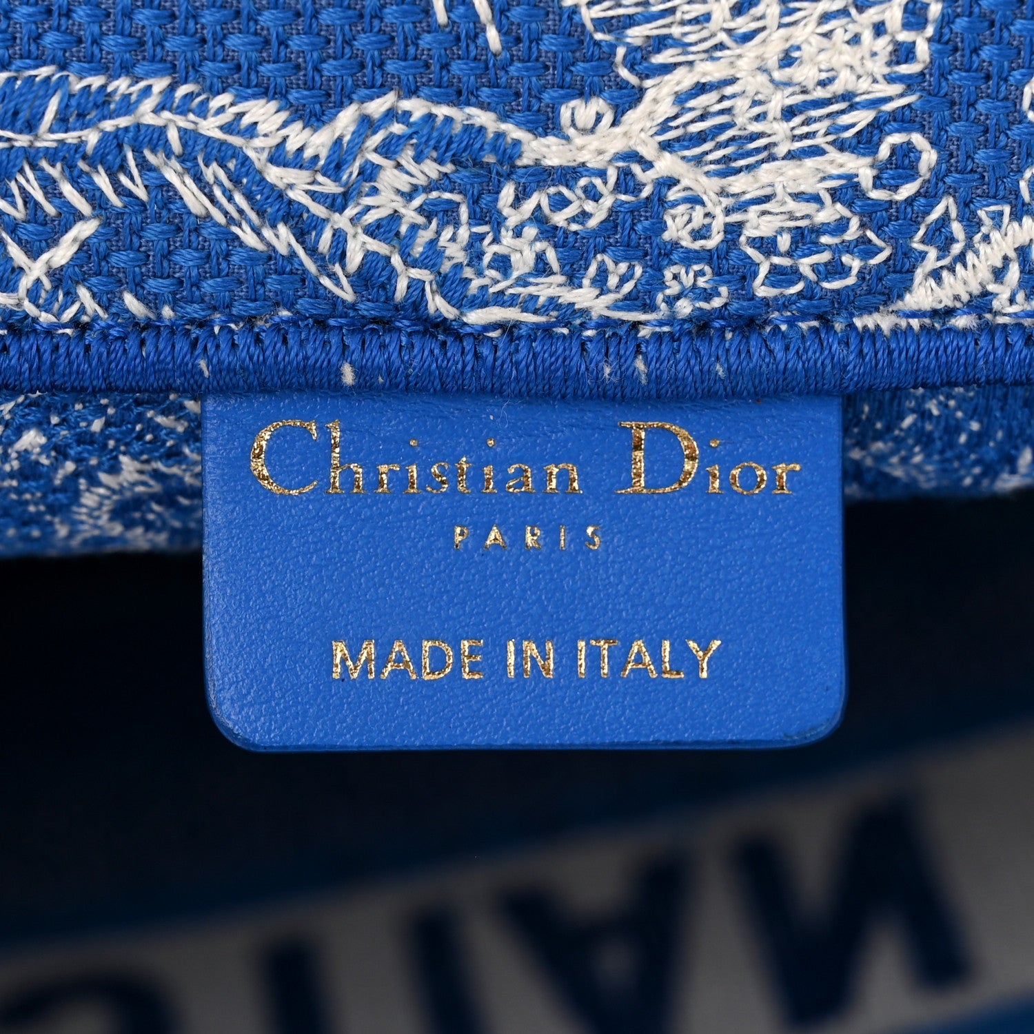 Christian Dior Canvas Embroidered Medium Dioriviera Toile De Jouy Book Tote Fluorescent Blue 6 of 15