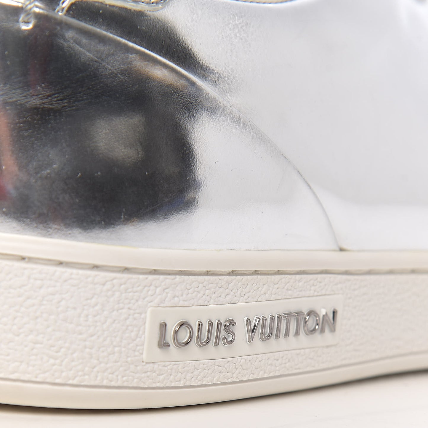 Metallic Calfskin Frontrow Sneakers 38.5 Silver