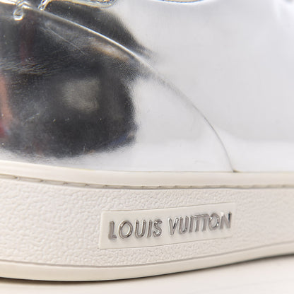 Louis Vuitton Metallic Calfskin Frontrow Sneakers 38.5 Silver 10 of 11
