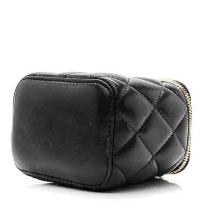 Chanel Lambskin Quilted Mini Vanity Case With Chain Black 5 of 10
