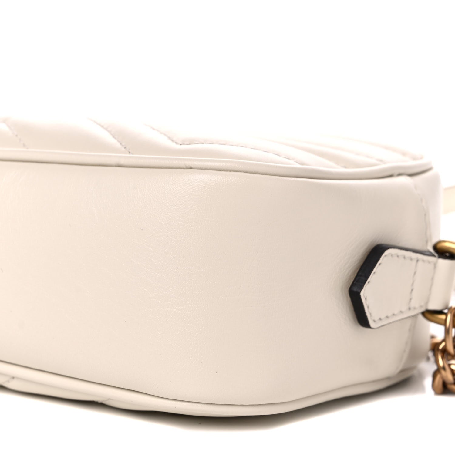 Gucci Calfskin Matelasse Mini GG Marmont Chain Shoulder Bag White 10 of 11