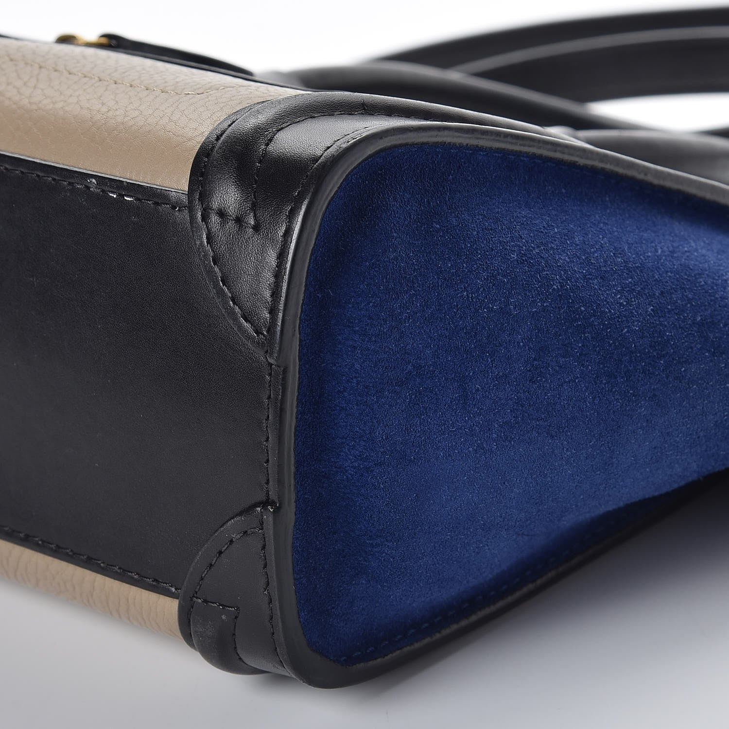 Celine Elephant Calfskin Suede Tri-color Nano Luggage Sand 10 of 14
