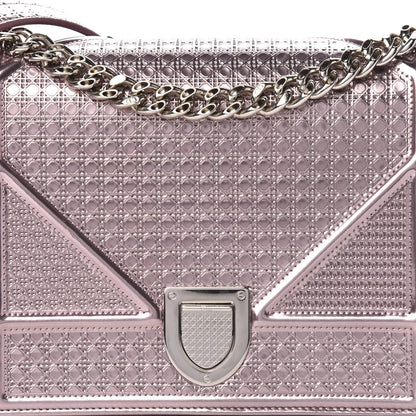 Christian Dior Metallic Patent Micro-Cannage Medium Diorama Flap Bag Hyper Pink 11 of 12