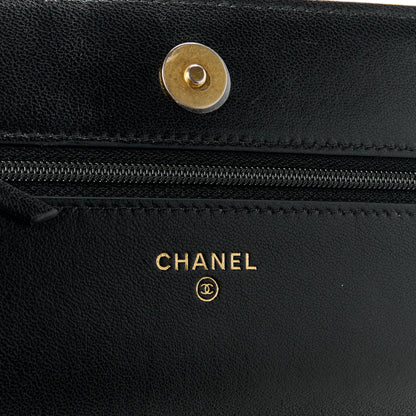Chanel Lambskin Quilted Chanel 19 Wallet On Chain WOC Black 6 of 11