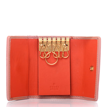 Gucci GG Supreme Monogram Bow 6 Key Holder Case Beige Carmine Rose New Rosette 5 of 8