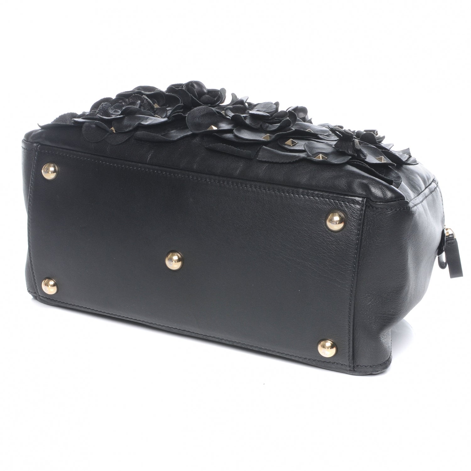 Valentino Garavani Nappa Studded Rosette Bowler Black 4 of 7
