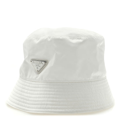 Prada Re-Nylon Metal Triangle Logo Mens Bucket Hat XL White 2 of 8