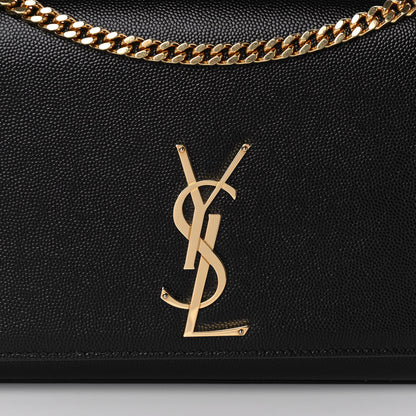 Saint Laurent Grain De Poudre Medium Classic Monogram Kate Satchel Black 7 of 10