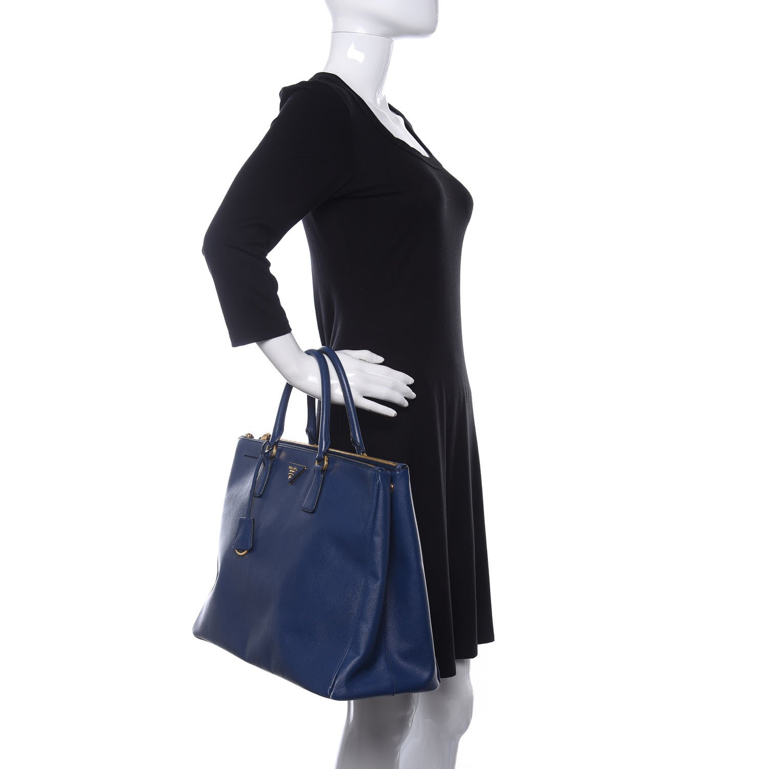 Prada Saffiano Large Galleria Double Zip Tote Cobalto 2 of 18