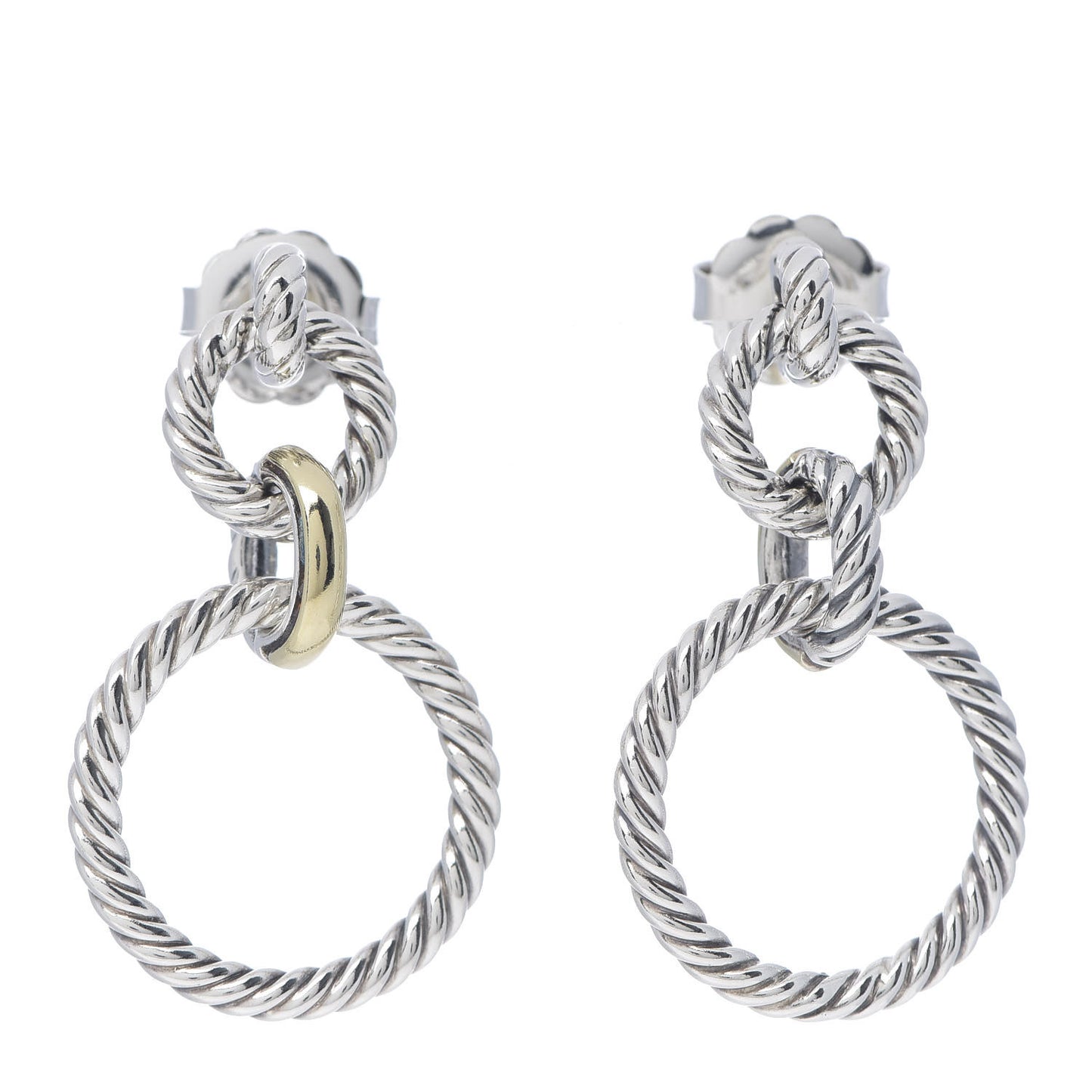 Sterling Silver 18K Yellow Gold Cable Classics Doorknocker Earrings