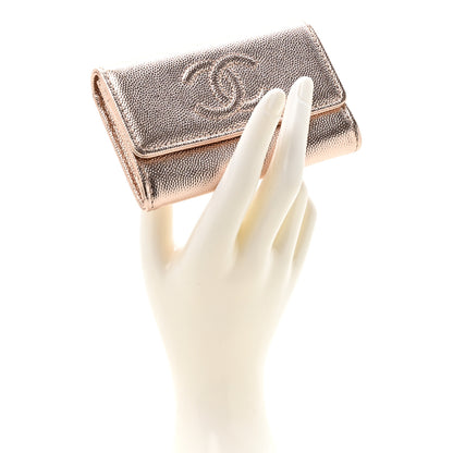 Chanel Metallic Caviar Quilted CC Flap Card Holder Copper 2 of 8