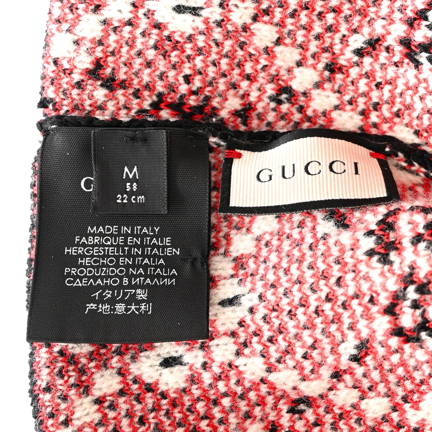 Knit GG Monogram Diamante Beanie Hat S Black