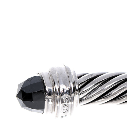 David Yurman Sterling Silver Diamond Hematine 5mm Cable Classics Bracelet 4 of 6