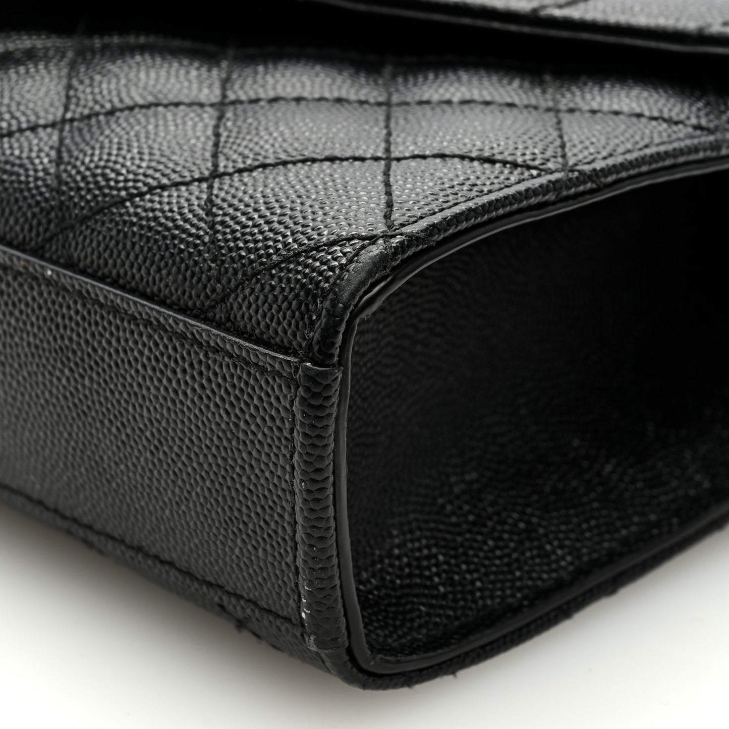 Grain De Poudre Textured Mixed Matelasse Triquilt Small Monogram Satchel Black