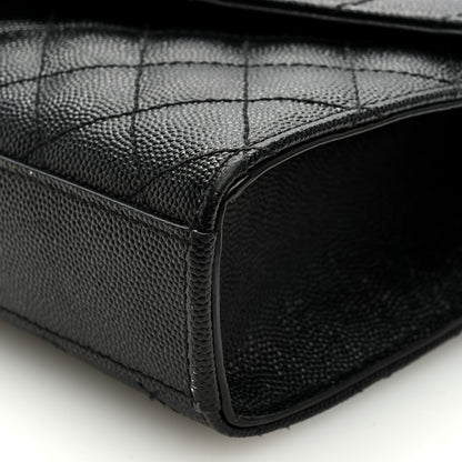 Saint Laurent Grain De Poudre Textured Mixed Matelasse Triquilt Small Monogram Satchel Black 8 of 10