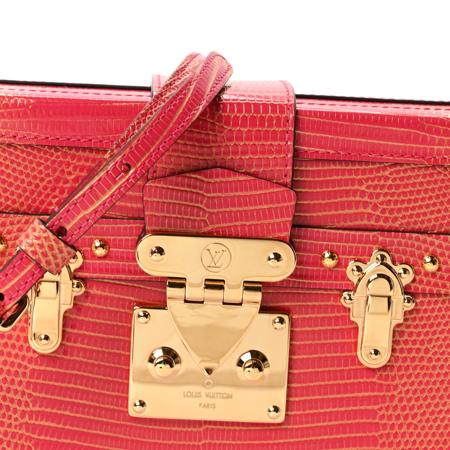Louis Vuitton Metalic Lizard Petite Malle Pink 7 of 10
