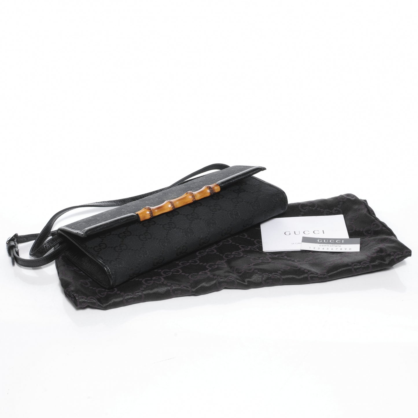 Monogram GG Bamboo Bar Clutch Black
