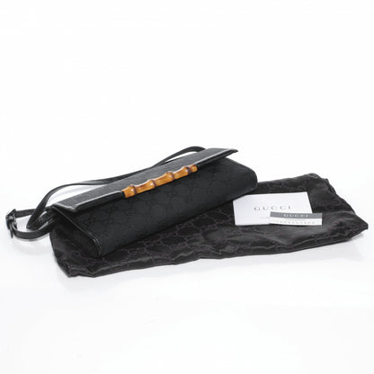 Gucci Monogram GG Bamboo Bar Clutch Black 4 of 6
