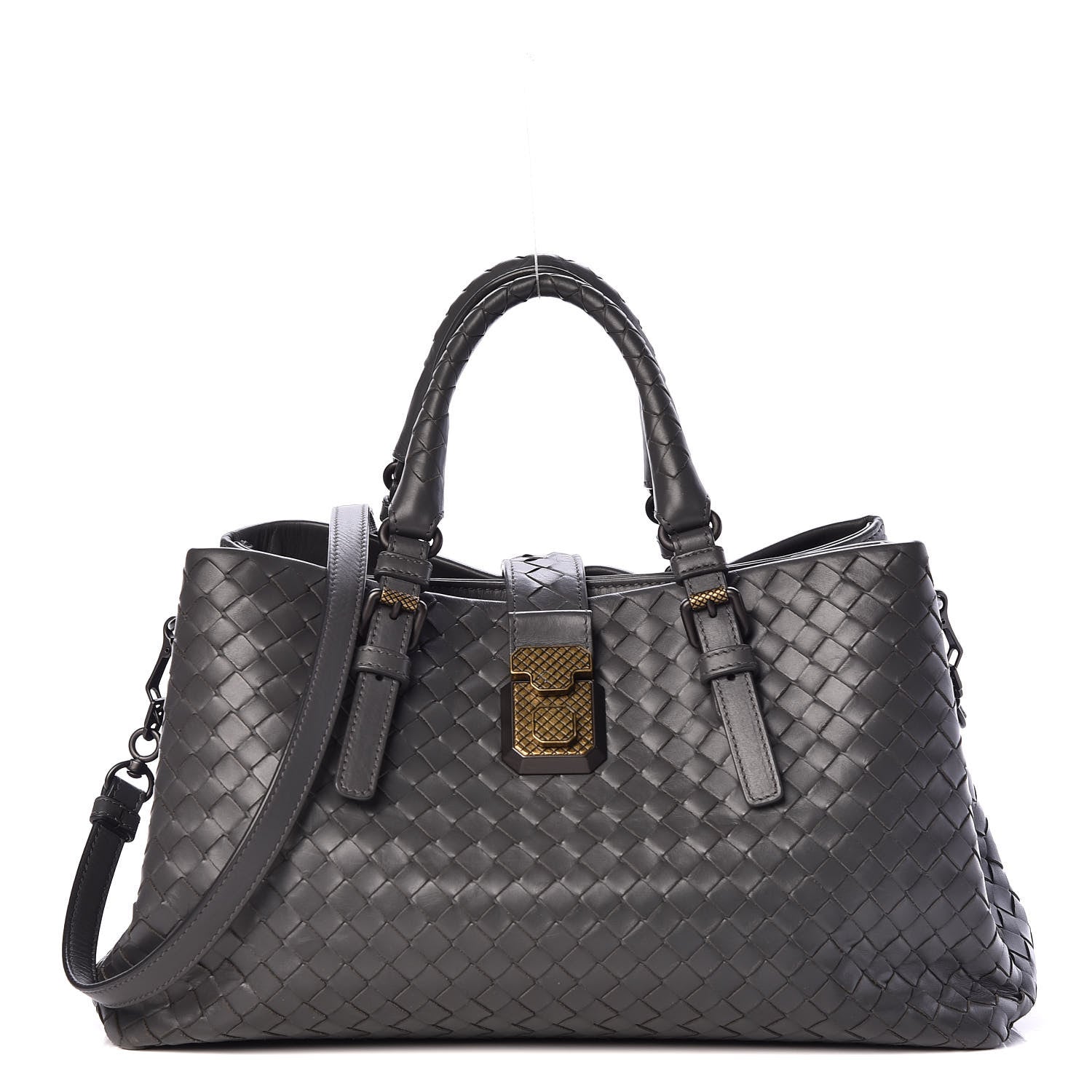 Bottega Veneta Light Calf Intrecciato Small Roma Light Grey 1 of 10