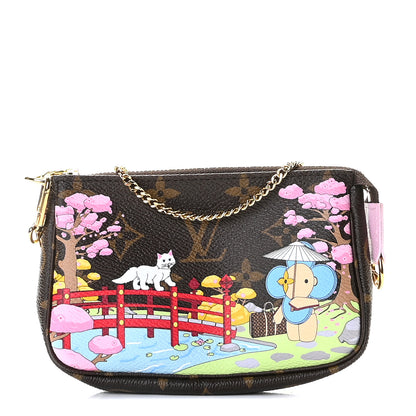Louis Vuitton Monogram 2021 Christmas Animation Japanese Garden Mini Pochette Accessories Wisteria Pink 1 of 11