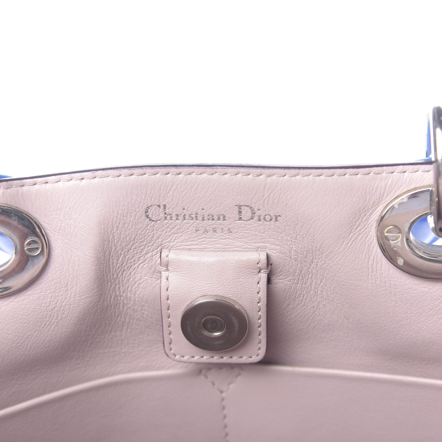 Christian Dior Smooth Calfskin Medium Diorissimo Tote Blue 8 of 12