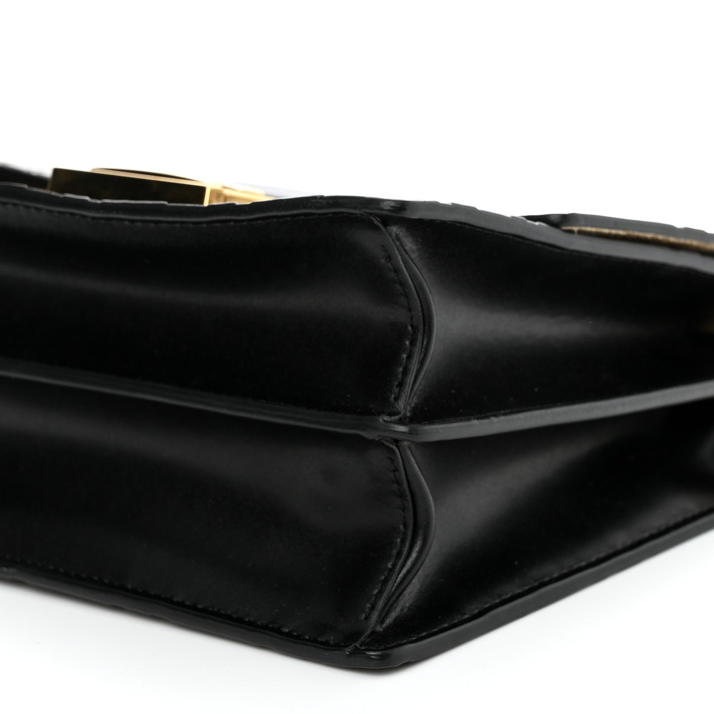 Vitello Liberty Bi-Color FF 1974 Embossed Small Kan U Shoulder Bag Maya Black