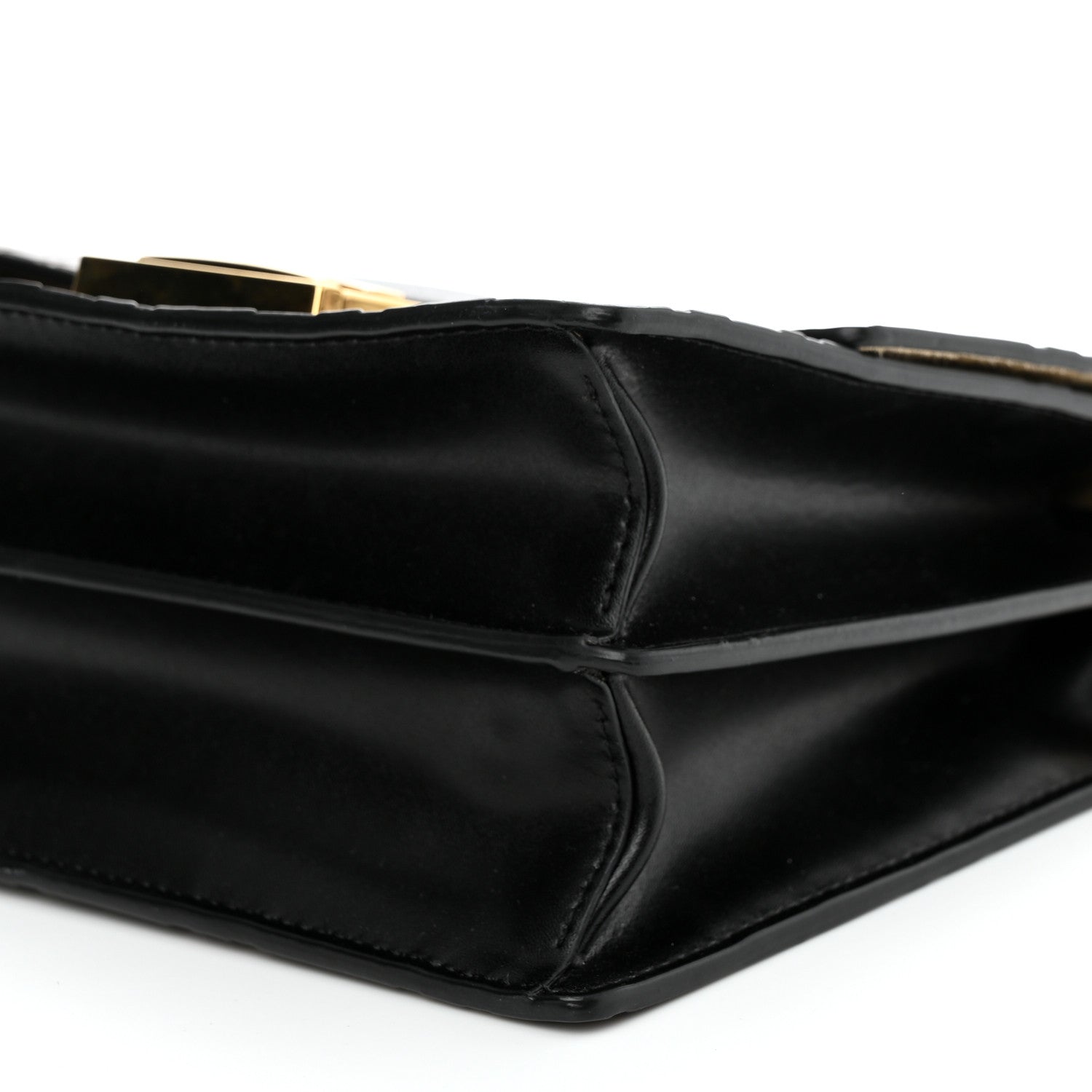 Fendi Vitello Liberty Bi-Color FF 1974 Embossed Small Kan U Shoulder Bag Maya Black 11 of 13