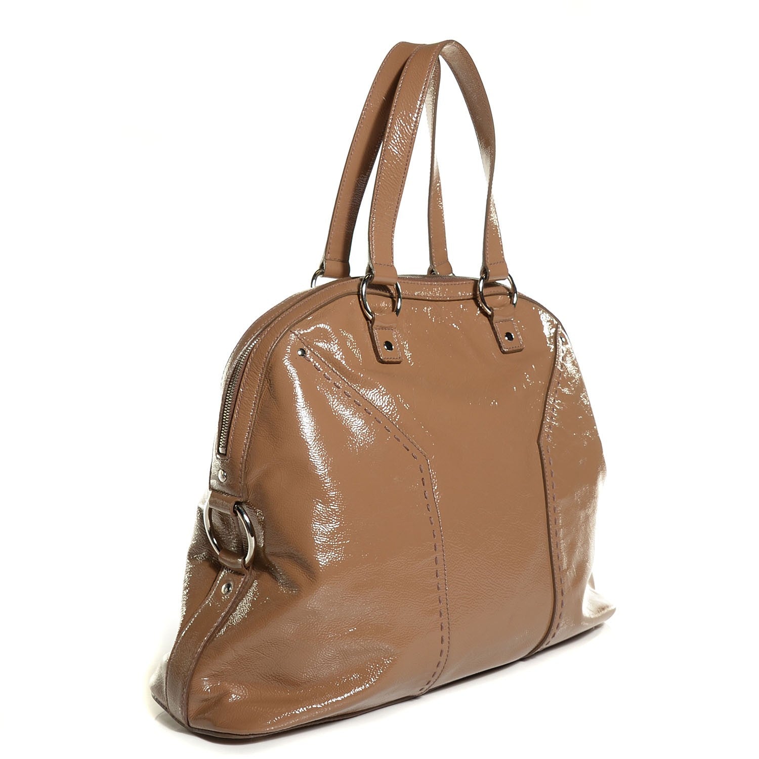 Saint Laurent Patent Oversized Muse Beige 3 of 9