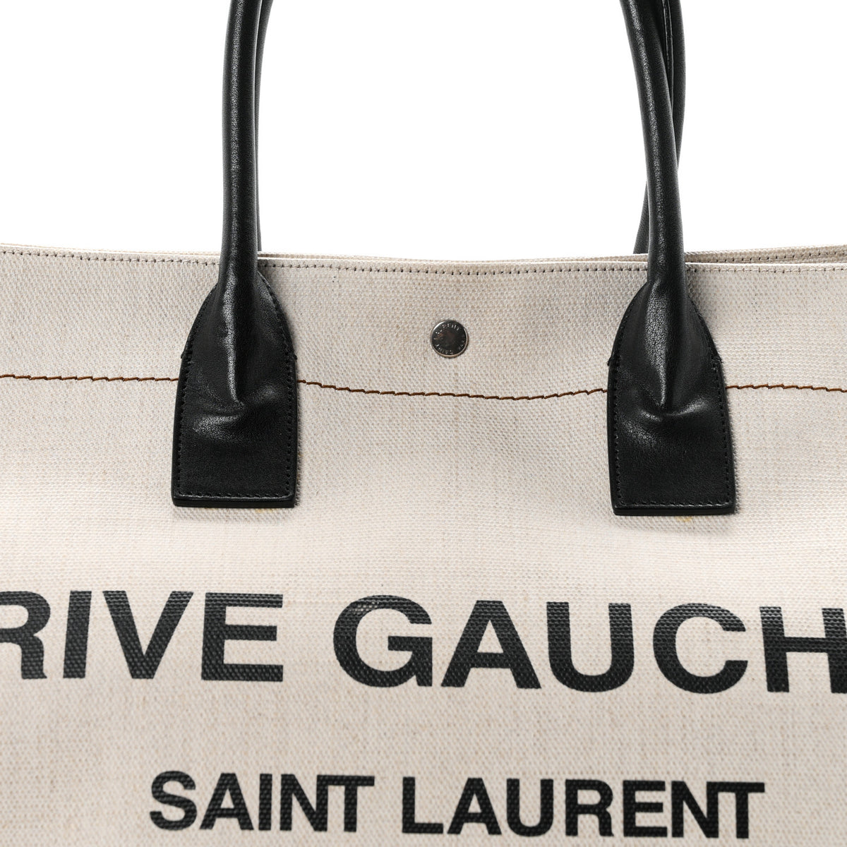 Saint Laurent Linen Calfskin Rive Gauche Tote Greggio Natural 8 of 10