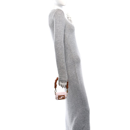 Fendi Nylon Nappa FF Embroidered Nano Baguette Maxi Handle Charm Light Pink 2 of 11
