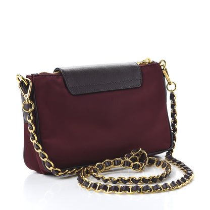 Prada Tessuto Nylon Saffiano Crossbody Bag Granato 3 of 9