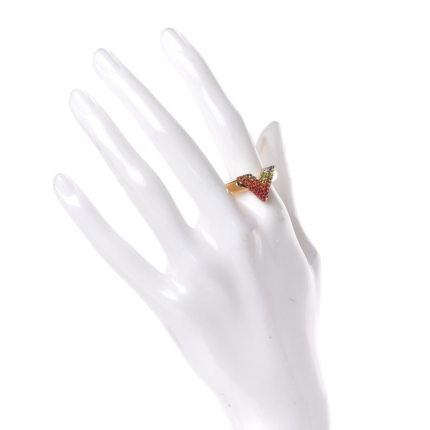 Crystal Essential V Strass Ring M 6.25 Multicolor Gold
