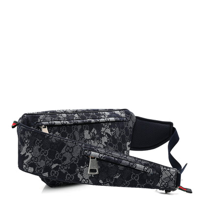 Gucci Denim Monogram Web Belt Bag Blue Multicolor 3 of 10