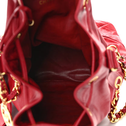 Chanel Lambskin CC Drawstring Shoulder Bag Red 6 of 13