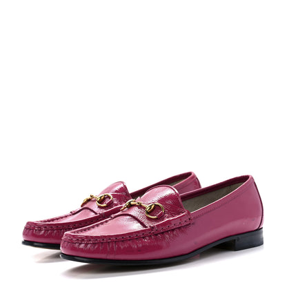 Gucci Vernice Naplack Womens 1953 Horsebit Loafers 37 Shocking Pink 3 of 7