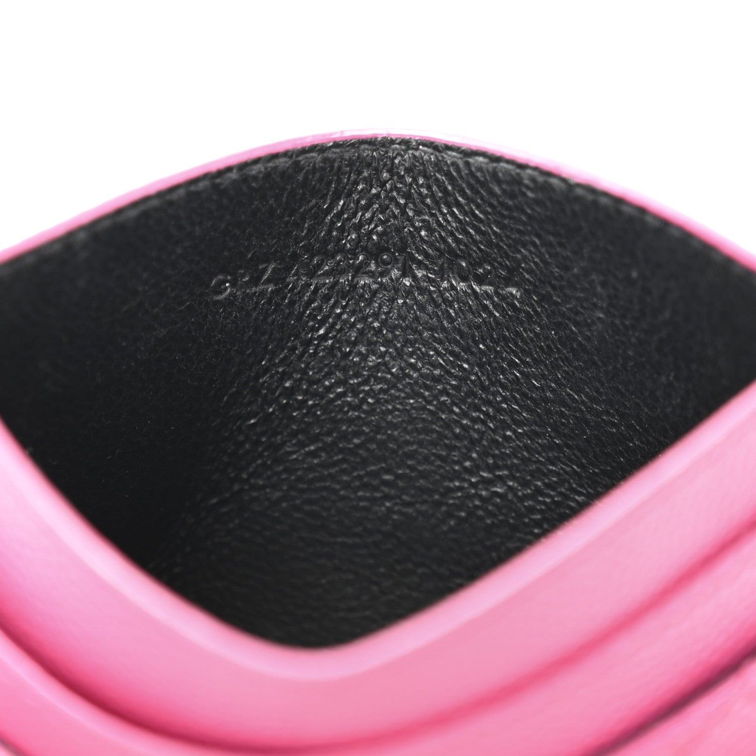 Saint Laurent Grain De Poudre Matelasse Chevron Monogram Credit Card Case Fresh Fuxia 7 of 10