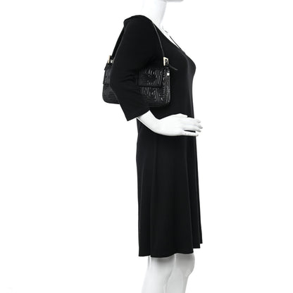 Fendi Nappa Logo Embossed Baguette Black 2 of 10