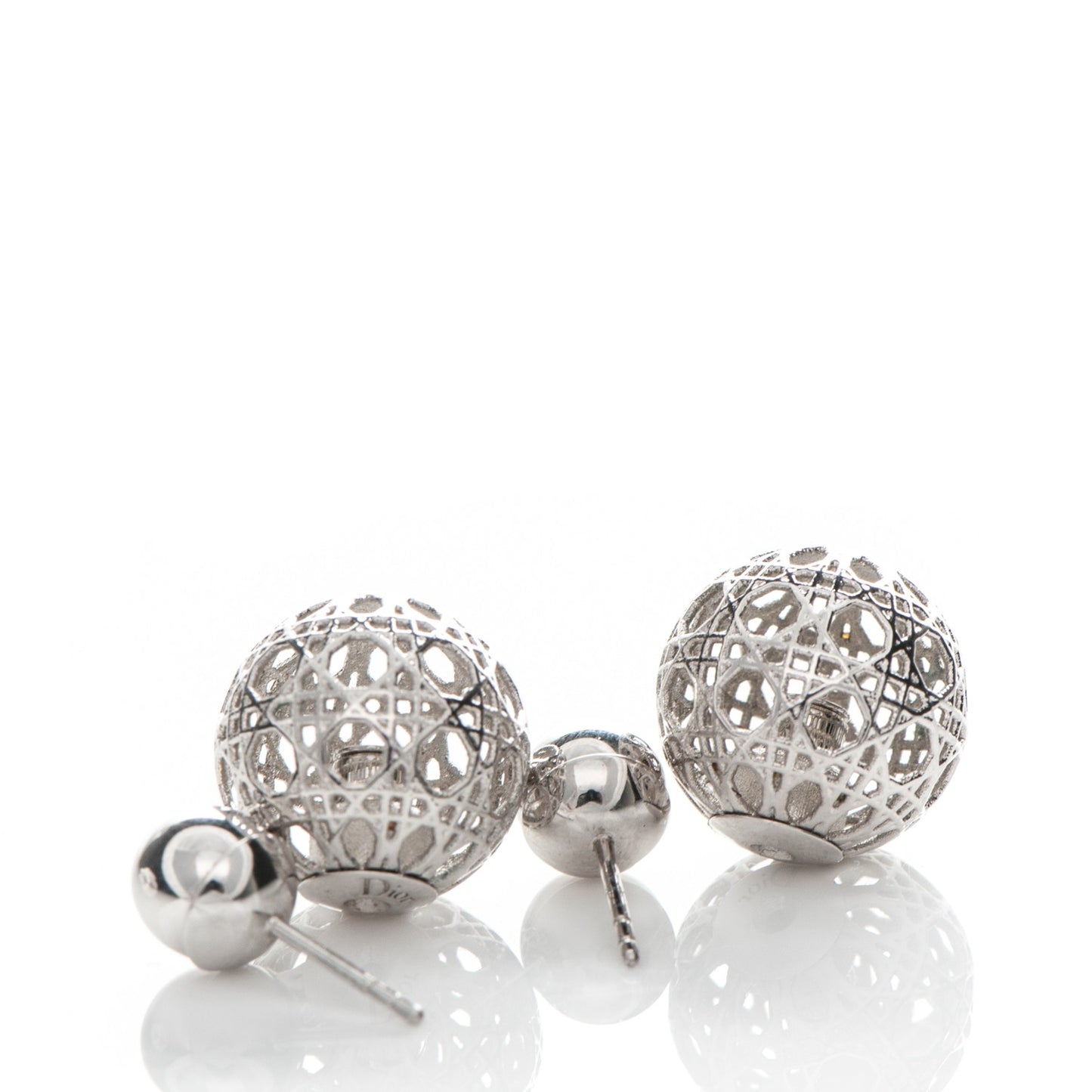 Cannage Mise En Dior Tribal Earrings Silver