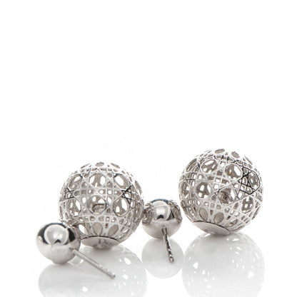Christian Dior Cannage Mise En Dior Tribal Earrings Silver 2 of 5