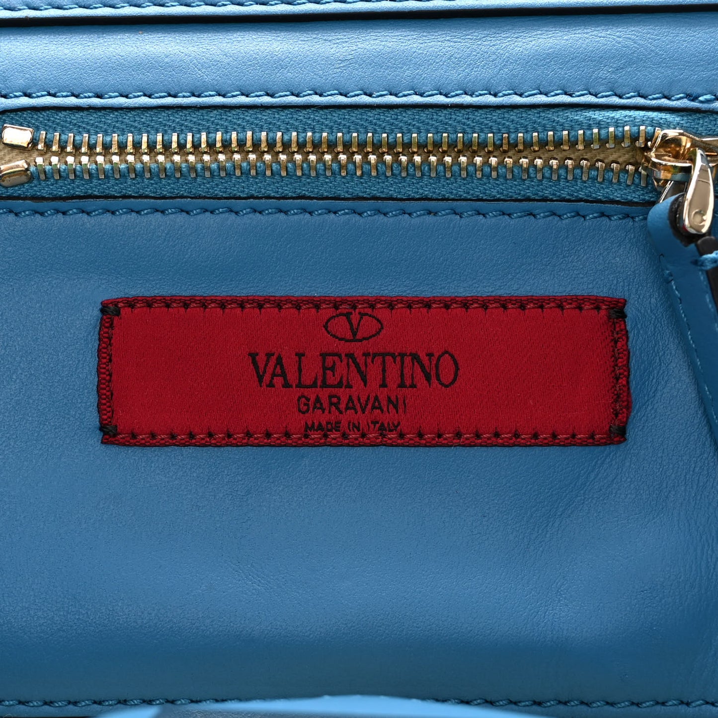 Vitello Mini Rockstud Tote Light Blue