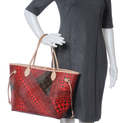 Louis Vuitton Monogram Kusama Waves Neverfull MM Red 2 of 7