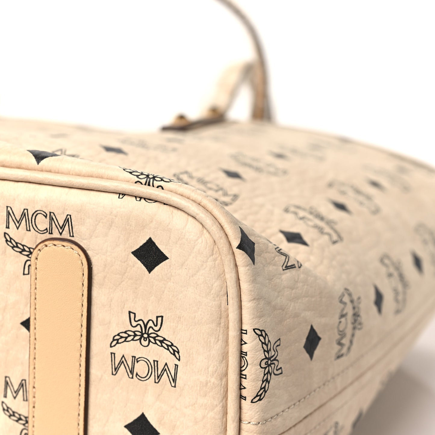 Visetos Medium Anya Top Zip Shopper Tote Beige