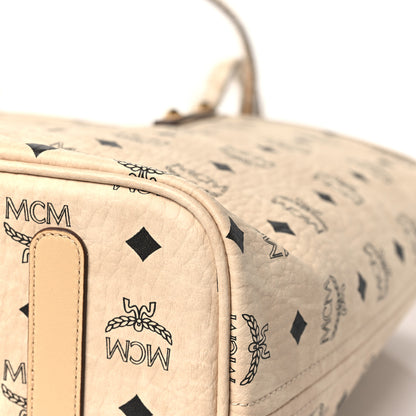 MCM Visetos Medium Anya Top Zip Shopper Tote Beige 13 of 13