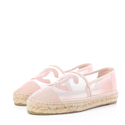 Chanel Mesh Grosgrain CC Espadrilles 36 Pink 3 of 9