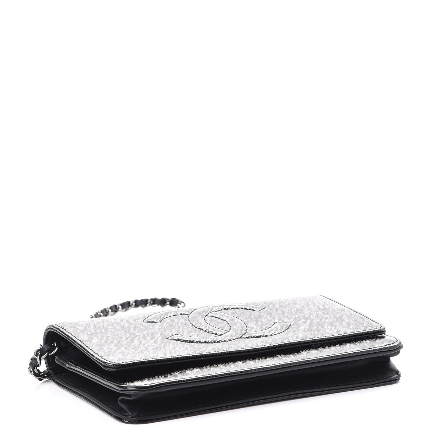 Patent Caviar Timeless CC Wallet on Chain WOC Black
